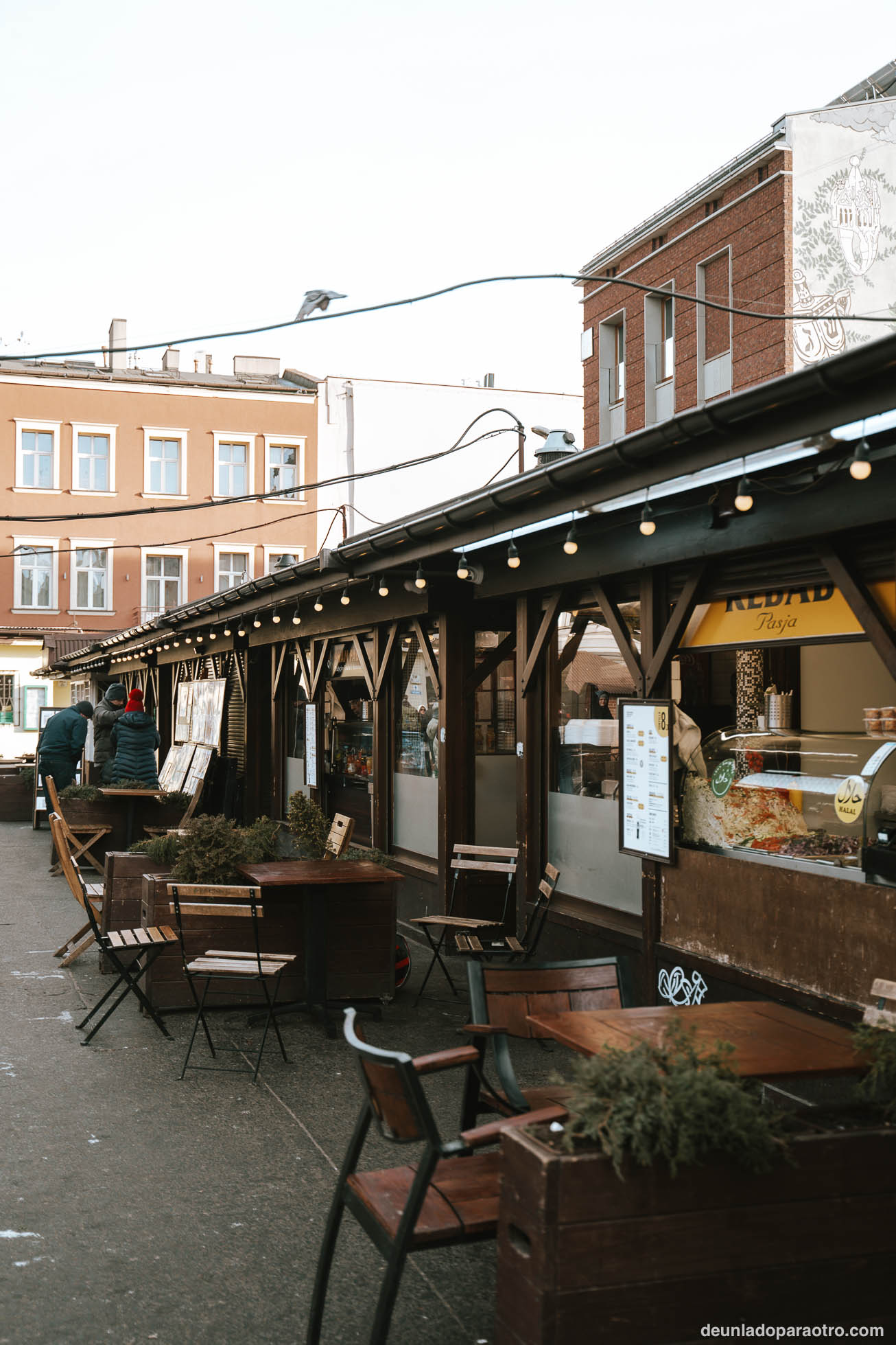 Plaza del Mercado de Okrąglak, un buen lugar donde comer algo en Cracovia