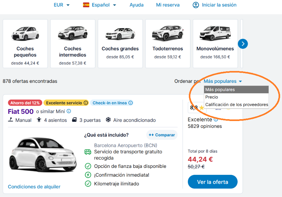 Cómo reservar tu coche de alquiler barato paso a paso