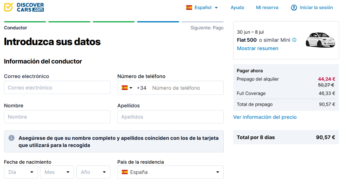 Cómo reservar tu coche de alquiler barato paso a paso