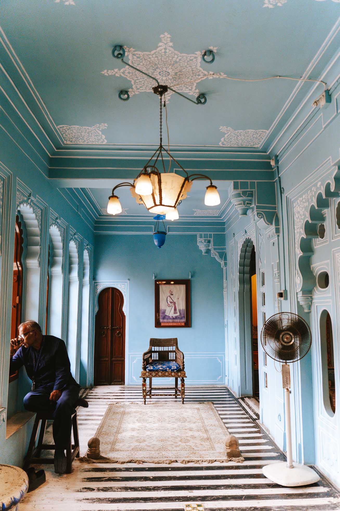 Habitación azul del City Palace en Udaipur que ver en el Norte de la India