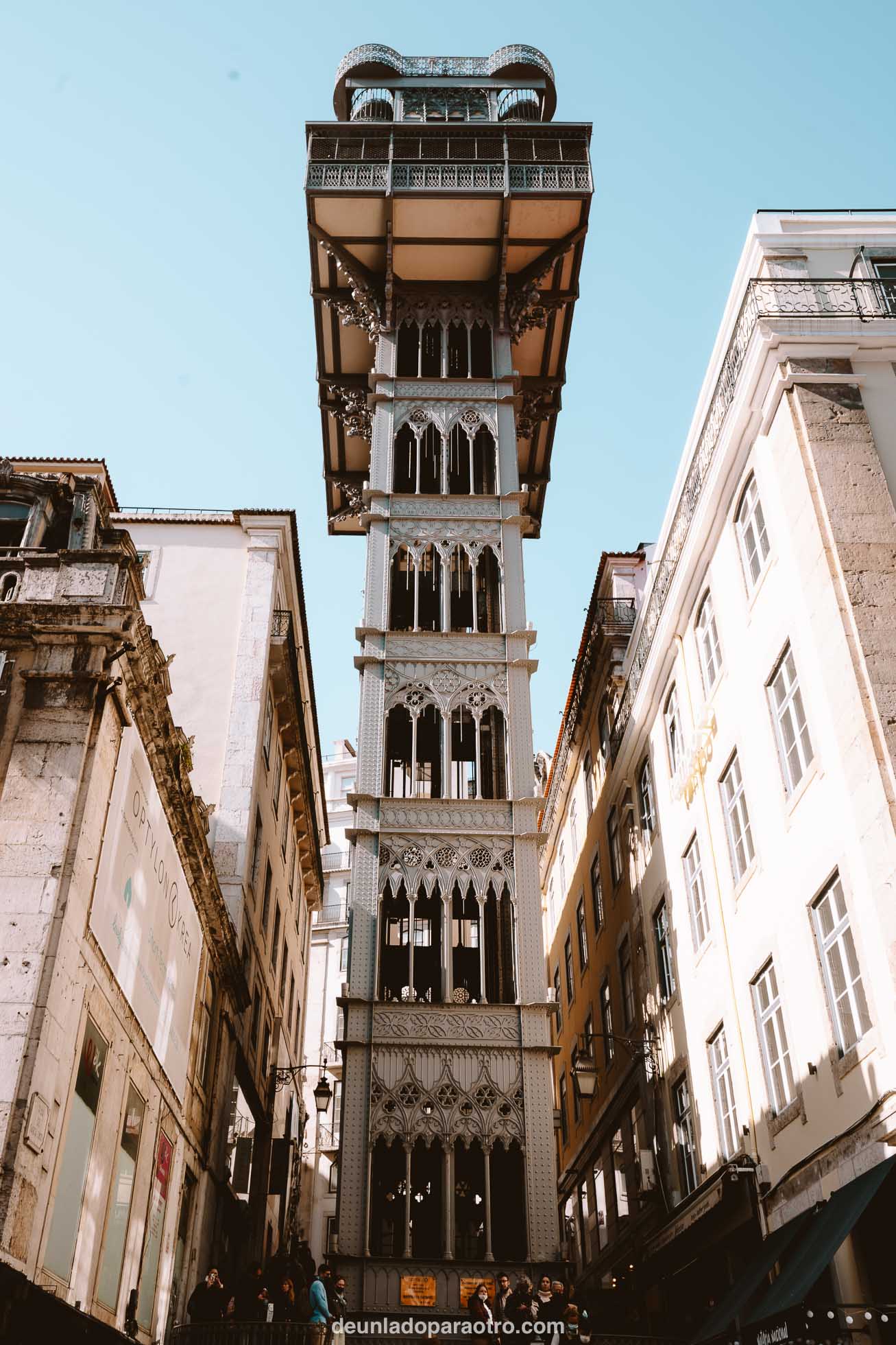 Ascensor de Santa Justa, un lugar emblemático que ver en Lisboa